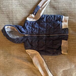 Navy and Gray Hooded Jacket